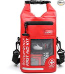 250 PCS Waterproof First Aid Kit, Roll Top Reflective Boat Dry Bag Bug Out Bags, Emergency Medical Kit Ideal for Boating, Camping, Fishing, Kayaking, Floating, Red by TinyTreasures Baby Boutique