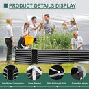 Land Guard 8x4x3ft Rectangular Galvanized Raised Garden Beds, Large-Capacity Metal Planter Box Outdoor, Durable Deep Raised Garden Bed 3ft Tall, Raised Beds for Gardening Vegetables, Dark Grey by CozyNest Decor