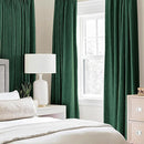 MIULEE 100% Blackout Linen Curtains for Bedroom Thermal Insulated Emerald Green Grommet Room Darkening Curtains & Drapes Christmas Decor for Living Room Nursery 52 x 96 Inch (2 Panels) by TinyTreasures Baby Boutique