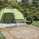 Pauwer Waterproof Outdoor Rug 9x12, Reversible Plastic Straw Patio Camping Rug, Indoor Outdoor RV Mat Carpet for Deck, Camper, Porch, Balcony, Backyard, Picnic, Floral Brown by GreenHaven Gardens