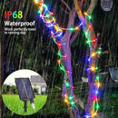 33FT Solar Rope Lights Outdoor Waterproof, 18 Colors Changing Fairy String Light USB & Solar Powered with Remote, 100 LEDs Multicolor Trampoline Light Rope Lighting for Outside Christmas Party by TinyTreasures Baby Boutique