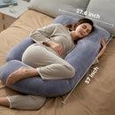 Momcozy Pregnancy Pillows for Sleeping, U Shaped Full Body Maternity Pillow with Removable Cover - Support for Back, Legs, Belly, HIPS for Pregnant Women, 57 Inch Pregnancy Pillow for Women, Grey by TinyTreasures Baby Boutique