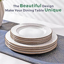 GBHOME Ceramic Dinnerware Sets,18 pcs Embossed Elegant Stoneware Plates and Bowls Sets, Housewarming Wedding Gift | Dishwasher & Microwave Safe | Dishes Set Service for 6 by CozyNest Decor