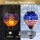18inch Hot Air Balloon Solar Lantern with Flickering Flame Hanging Solar Outdoor Lantern Lights Waterproof Lanterns for Garden Patio Yard Party Decoration Star Flag by GreenHaven Gardens
