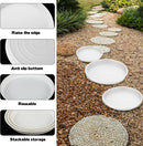 2 Size Round Stepping Stone Molds, 6 Pcs 10''/ 11.2'' Reusable Concrete Mold for Garden Stepping Stones Large Tray for Concrete and Stained Glass for Garden Walk Way White by GreenHaven Gardens