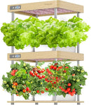 GROWNEER HydroEasy1.0 Hydroponics Growing System Kit, Beginner-Friendly Indoor Garden for Vegetable Fruit Herb, Solid Wood Design, Perfect Gift Idea, Full-Spectrum LED Lights for Maximum Growth by GreenHaven Gardens