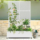 Raised Garden Bed with Trellis and Wheels,73"x47"x16" Metal Raised Garden Bed,White Parallel Metal Planter with Climbing Trellis for Vines & Vegetables by GreenHaven Gardens