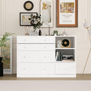 Changing Table Dresser, Baby Classic Nursery Dresser with 5 Drawers and 2 Shelves, Multi-Functional Baby Changing Table, Diaper Changing Station for Children's Room, White by TinyTreasures Baby Boutique