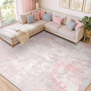 Washable Area Rugs 9'x12' Non-Slip Modern Abstract Soft for Living Room Entryway Bedroom Nursery, Print Pattern, Grey Pink by TinyTreasures Baby Boutique