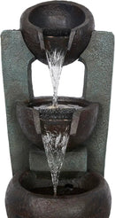 Alpine Corporation TZL400 34" 3 Tier Basin Cascading Fountain with LED Lights, Elegant Outdoor Water Feature for Garden, Patio, Yard & Outdoor Spaces, Relaxing Waterfall Fountain, Gray by GreenHaven Gardens