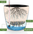 Dexceder 9x8 Inches Self Watering Planter Metallic Matte Indoor Outdoor, Inner Pot Design, Thickened Table Flower Plant Pot with Water Level Indicator (Smoky Gray) by CozyNest Decor