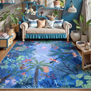LIVEBOX Washable Jungle Animal Print 5x7 Blue Rug for Living Room, Non-Slip Kids Bedroom Rugs for Boy Playroom Kid Baby Room, Soft Stain Resistant Blue and Green Rug for Nursery Boy Dining by CozyNest Decor