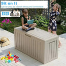 Vixzen 80 Gallon Resin Deck Box, Lockable Outdoor Storage Box for Patio Cushions Storage Furniture,Garden Tools, Pool Supplies, Weatherproof and UV Resistant- Grey by CozyNest Decor