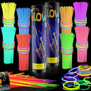 200 Pcs Glow Sticks Bulk Party Pack, 8'' Glow in the Dark Party Supplies, Glow in the Dark Light Up Sticks with Connectors, Party Favors for Birthday, Concert, Raves, Halloween, Christmas by TinyTreasures Baby Boutique