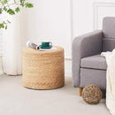 Wimarsbon 18'' Ottoman Pouf, Natural Braided Poof, Rustic Handweave Lounge Pouffe, Boho Footrest Stool for Bedroom, Accent Table or Seat for Living Room (Natural-LD) by CozyNest Decor