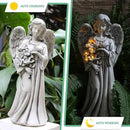 Solar Angel Statue for Outdoor, Angel Figurine with Resin, Outdoor Decor for Patio Lawn Yard Porch, Garden Gift by GreenHaven Gardens
