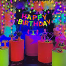 108feet UV Neon Paper Star Garland Glow in The Dark Streamers for neon Party Supplies UV Fluorescent Reactive Paper Star Banner for Wedding Birthday Glow in The Dark Party Favors Neon Party Decor… by TinyTreasures Baby Boutique