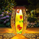 Sunflower Solar Lanterns Outdoor Waterproof,Hanging Solar Lantern with Ladybug,Outdoor Solar Lanterns with Hollowed-Out Design Metal &Glass Lantern,Solar Lights for Garden Patio Lawn Decor by GreenHaven Gardens