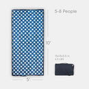 Little Unicorn 5'x10' XL Outdoor Family Picnic & Beach Blanket | Durable & Water-Resistant Fabric | Compact Fold & Easily Wipes Clean | Zipper Pocket (Navy Plaid) by TinyTreasures Baby Boutique