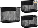 Black Magnetic Basket, Magnetic Organizer Holder Refrigerator Basket, Magnetic Baskets Heavy Duty, Magnetic Holder for Refrigerator Locker Whiteboard Office,Medium x1&Small x2 Set of 3 by CozyNest Decor