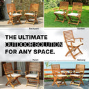 IDZO, Percy Chairs Heavy Duty 400lbs Capacity Set of 2 w/Cushion, FSC Acacia Outdoor Furniture, Teak Finish, Fully Assembled, Wood Folding_Beige by CozyNest Decor