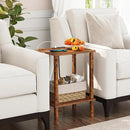 TUTOTAK End Table with Charging Station, Small Side Table with Outlets, Nightstand Bedside Table, 2-Tier Storage Shelf for Small Space, Living Room, Bedroom, Brown TB01BB040C by CozyNest Decor