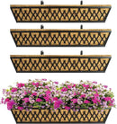 4 Pack 30 Inch Window Boxes Planters Railing Planter Box with Adjustable Brackets for Porch Fence Patio Balcony Hanging Flower Baskets with Coco Liners for Outdoor Garden Decor - Black by GreenHaven Gardens