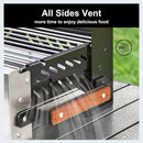 Charmline 19x13in Foldable Portable Grill Charcoal, Compact Grills for Outdoor Use, Desktop Charcoal Grill for Indoor Use, BBQ Grill for Camping, Picnics, Gardens and Beach Parties, Black by GreenHaven Gardens