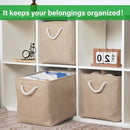 Bidtakay Fabric Storage Baskets for Shelves 3 Pack Large Storage Bins for Organizing Linen Collapsible Organizer for Closet-Flaxen by TinyTreasures Baby Boutique