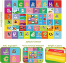 Kids Rug for Playroom, Kids Baby Playmat with Alphabet, Month, Weather, Week and Shapes ABC Educational Rug, Play Mat Carpet for Bedroom Classroom (78.7X59 INCH, Weather) by TinyTreasures Baby Boutique
