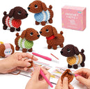 Mewaii Crochet Kit for Beginners – 5 Easy Dachshund Dog Crochet Kits with Step-by-Step Video Tutorials, Pre-Started Yarn, 40% Extra Yarn, Beginner Crochet Kit for Adults & Kids by TinyTreasures Baby Boutique