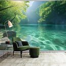 BSFHH Nature Tapestry Forest Tree Sea Cave Wall Hanging, Stream Through Rainforest Landscape Wall Art Tapestry for Bedroom Living room (Lake View, 110" × 87", Unframed) by CozyNest Decor