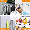 MIKEDE Magnetic Hooks Heavy Duty, 150LB+ Strong Neodymium Magnets with Hooks for Refrigerator, Large Magnetic Hooks with Epoxy Coating for Hanging, Home, Workplace - 10 Pack by CozyNest Decor
