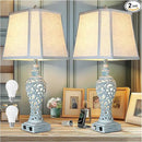 Table Lamp Bedside Lamps Set of 2, 28.5'' Luxsight Farmhouse Table Lamps for Bedroom, Lamps for Nightstands with Night Lights, with USB C+A Ports, Rustic Lamp for Living Room, Bulb Included by CozyNest Decor