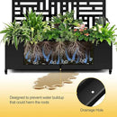 Raised Garden Bed with Trellis and Wheels,73"x47"x16" Metal Raised Garden Bed,Black Modern Metal Planter with Climbing Trellis for Vines & Vegetables