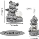 Garden Dragon Figurine Solar Powered Outdoor Cute Dragon with Hold Glowing Glass Ball Resin Sculpture for Porch Patio Lawn Farm Yard Home Decoration Gift for Women Housewarming by CozyNest Decor