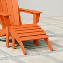 WestinTrends Outdoor Ottoman, Patio Adirondack Ottoman Foot Rest, All Weather Poly Lumber Folding Foot Stool for Adirondack Chair, Widely Used for Outside Porch Pool Lawn Backyard, Orange by CozyNest Decor