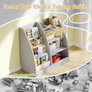 4 Tier Kids Bookshelf Set of 2,4 Layer Sling Kids Book Shelf for Kids Rooms,Wood Children Bookcase,Baby Storage Book Rack,Toddler Bookshelf, Book and Toy Organizer,Book Display Shelf for Nursery by TinyTreasures Baby Boutique