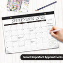 Desk Calendar 2025-2026, Monthly Desktop Large Calendar Runs Until December 2026 17" x 12" Desk Wall Planner for Family Office Teacher School, Black-White by TinyTreasures Baby Boutique