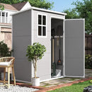 UDPATIO Outdoor Storage Shed 5x3 FT, Plastic Garden Shed for Bike, Garbage Can, Tool, Outside Sheds & Outdoor Resin Shed with Lockable Door for Backyard, Patio, Lawn, Grey & White by GreenHaven Gardens