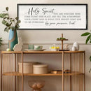 Holy Spirit You are Welcome Here Wall Decor Art 40x15 Inch Large Christian Song Bible Verse Plaque Wood Framed Sign Living Room Scripture Quote Religious For Office Wall Hanging (Black) by CozyNest Decor