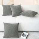 CaliTime Throw Pillow Covers Decorative 18 X 18 Inches Pack of 4 Cozy Chenille Cushion Cases for Couch Sofa Bed Living Room Home Medium Grey by CozyNest Decor