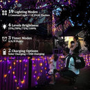 2-Pack 200FT Halloween Solar String Lights for Outside, 600 LED Extra-Bright Solar Light Outdoor with 19 Modes & Timer, Waterproof Fairy Solar Lights for Garden Patio Tree Decorations Orange & Purple by GreenHaven Gardens