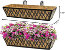 2 Pack 24 Inch Window Boxes Planters Railing Planter Box with Adjustable Brackets for Porch Fence Patio Balcony Hanging Flower Baskets with Coco Liners for Outdoor Garden Décor - Black by GreenHaven Gardens