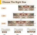 Washable Area Rugs 2'x8' Non-Slip Modern Abstract Soft for Living Room Entryway Bedroom Nursery, Print Pattern, Brown Rust Red Multi by TinyTreasures Baby Boutique