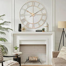 CLXEAST 30 Inch Wall Clock,Large Champagne Gold Metal Roman Numeral Wall Clock, Modern Wall Clocks for Living Room Decor,House Warming Gifts New Home by CozyNest Decor
