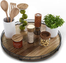 Acacia Wood 16" Lazy Susan Turntable Organizer for Table Top, Farmhouse Large Round Lazy Susan for Cabinet Kitchen Centerpieces Dining Table, for Condiments Charcuterie, Bathroom Vanity Tray Decor by CozyNest Decor