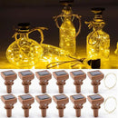 YJFWAL Upgraded 12 Pack Solar Wine Bottle Lights, 20 LEDs Waterproof Copper Light, Bottle Light Fairy Cork String Lights for Yard Patio Decor, DIY Birthday Gift for Mom Grandma Girlfriend(Warm White) by CozyNest Decor