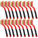 Wire Scratch Brush Set Soft Grip for Rust, Dirt & Paint Scrubbing with Deep Cleaning (18, 18PCS - Brass Wire) by CozyNest Decor