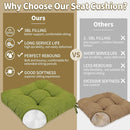 BUYUE Chair Cushion Set for Rocking Chair, Back Pillow & Seat Cushion with Ties, Original Woven Fabric Non-Slip Chair Pads for Elderly Sitting, Grass Green by CozyNest Decor